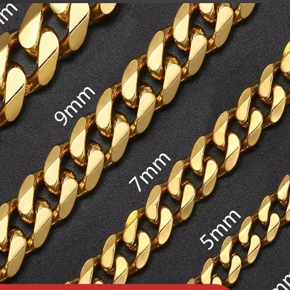 New 7mm stainless steel Gold tone Chain - Picture 2 of 4